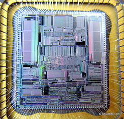 image of a Motorola microprocessor chip close-up