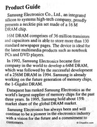 image of a Samsung 16M DRAM product guide