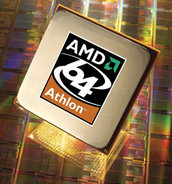AMD 64 Athlon processor & wafer