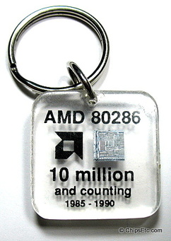 AMD 286 microprocessor keychain