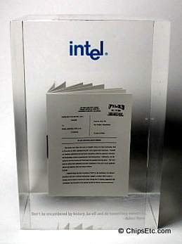 Intel Pentium 4 lawsuit paperweight