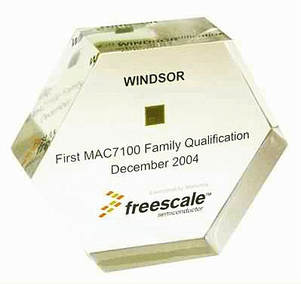 Freescale Semiconductor chip paperweight