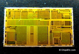 image of an intel 486 overdrive CPU chip close-up