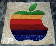 apple rainbow logo wall hanging