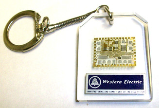western electric thin film keychain