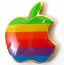 apple rainbow logo pin