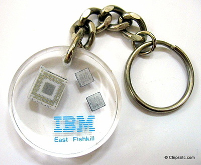vintage IBM chips keychain