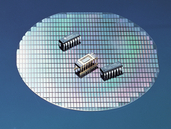 image of a Samsung 64k DRAM memory chip & Wafer