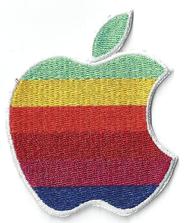 apple computer rainbow logo patch