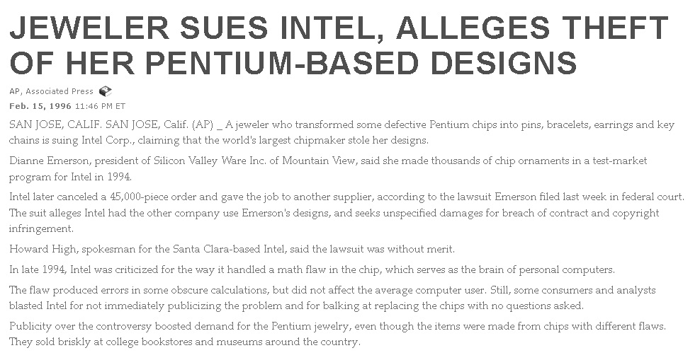 intel pentium jewelry