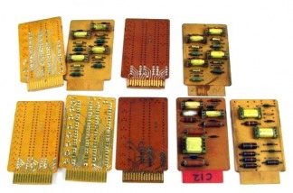 image of IBM SMS computer circuit boards from the 1950's