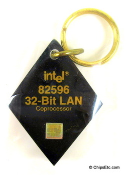 image of an intel keychain with 82596 LAN co-processor chip
