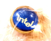 Intel logo toy ball with chip CPU