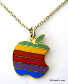 Apple rainbow logo necklace