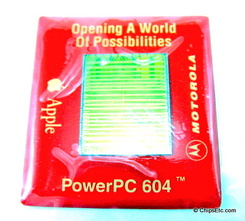 image of an Apple motorola 604 powerpc cpu chip