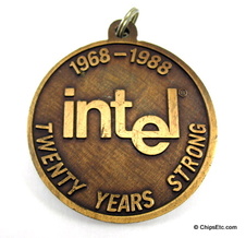 Intel 20th anniversary medallion 1988