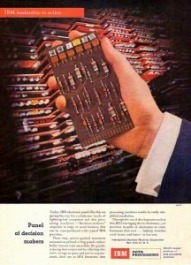 image of an IBM computer transistor circuit board card from 1955
