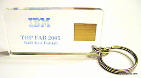 IBM fab 323 chip keychain