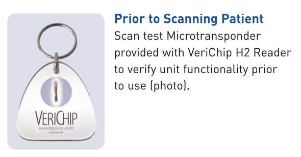  Verichip test RFID human implant chip in Lucite keychain