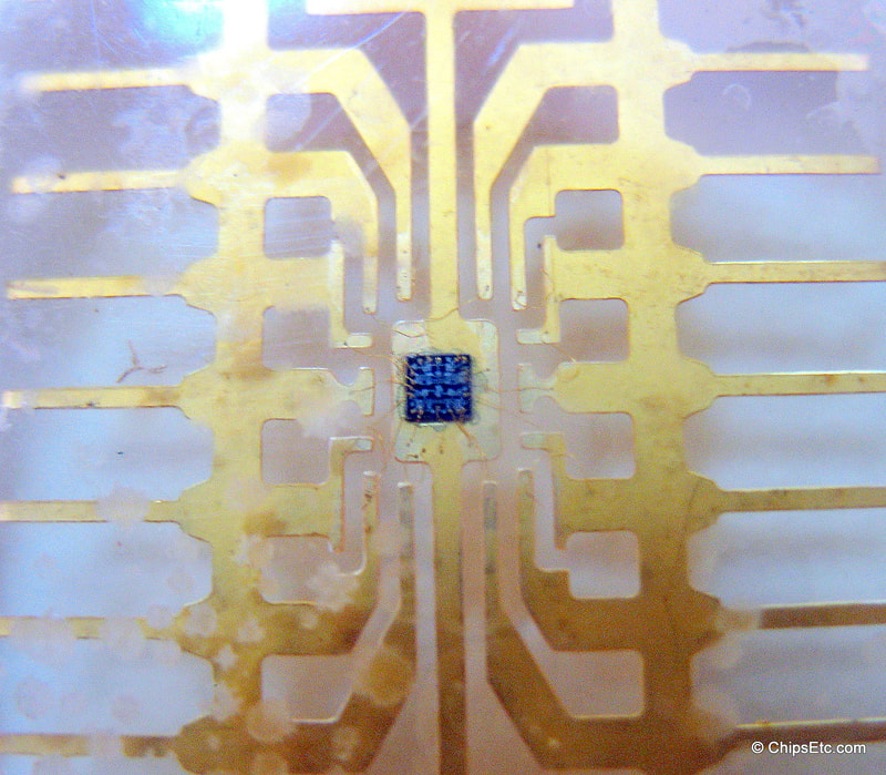 Ferranti Integrated Circuit chip in gold DIP package
