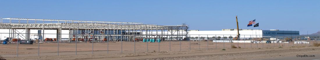 Lucid motors AMP-1 electric car assembly plant in Casa Grande Arizona begins construction of phase 2 expansion