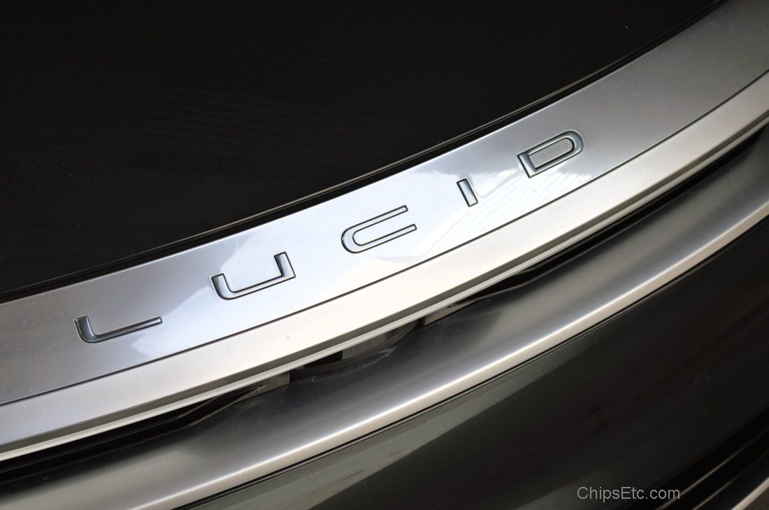 Lucid Motors electric car black silver logo