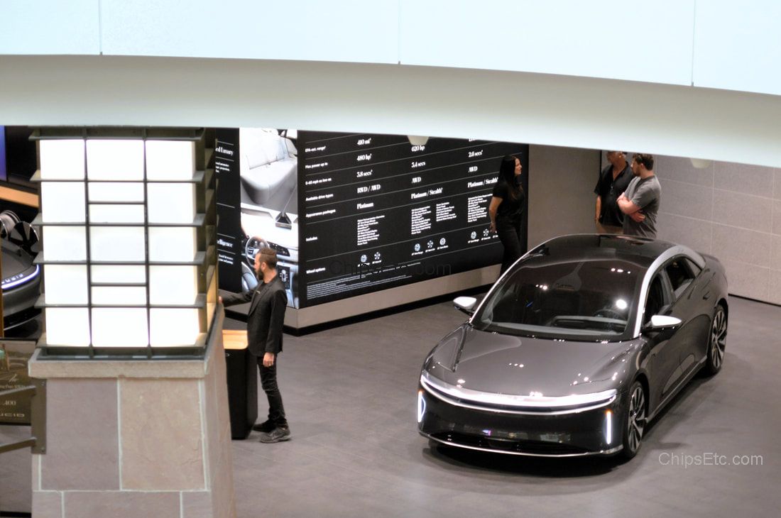 Lucid motors electric car showroom