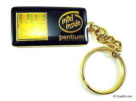intel pentium chip keychain