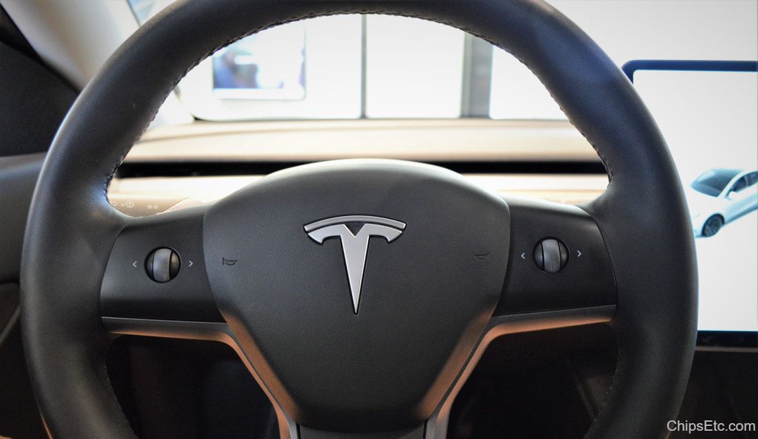 Tesla Model Y steering wheel interior 